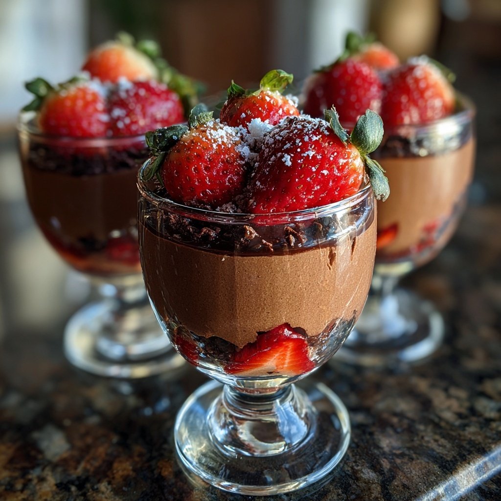 Chocolate Strawberry Dessert Glasses