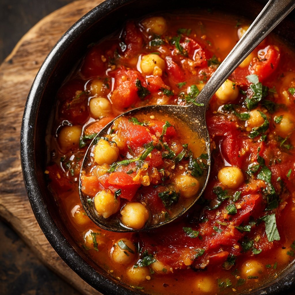 Healthy Crockpot Tomato Chickpea Stew