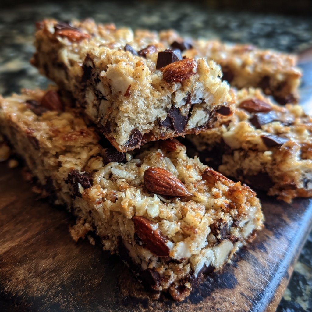 Chocolate Almond Coconut Snack Bars