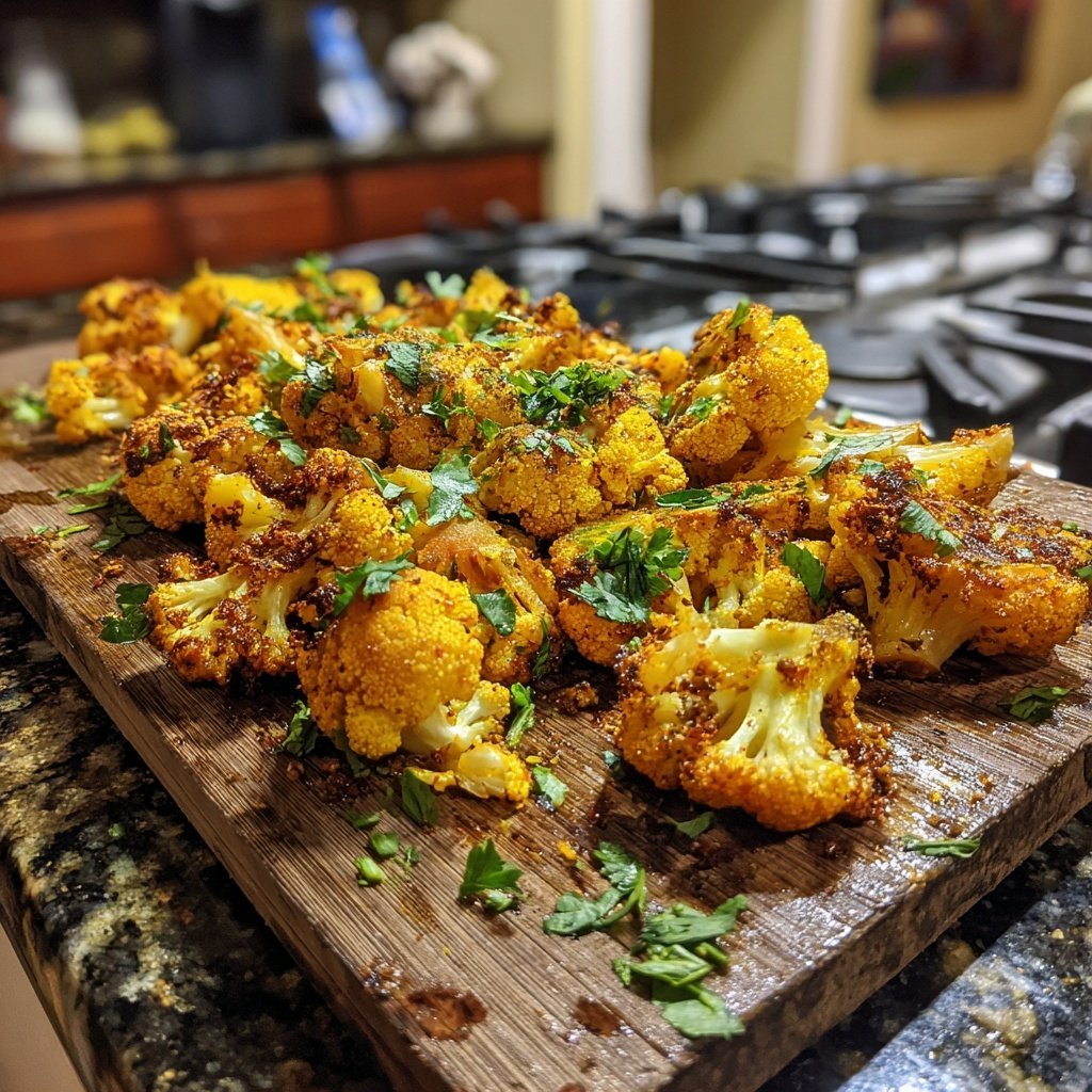 Roasted Cauliflower With Turmeric