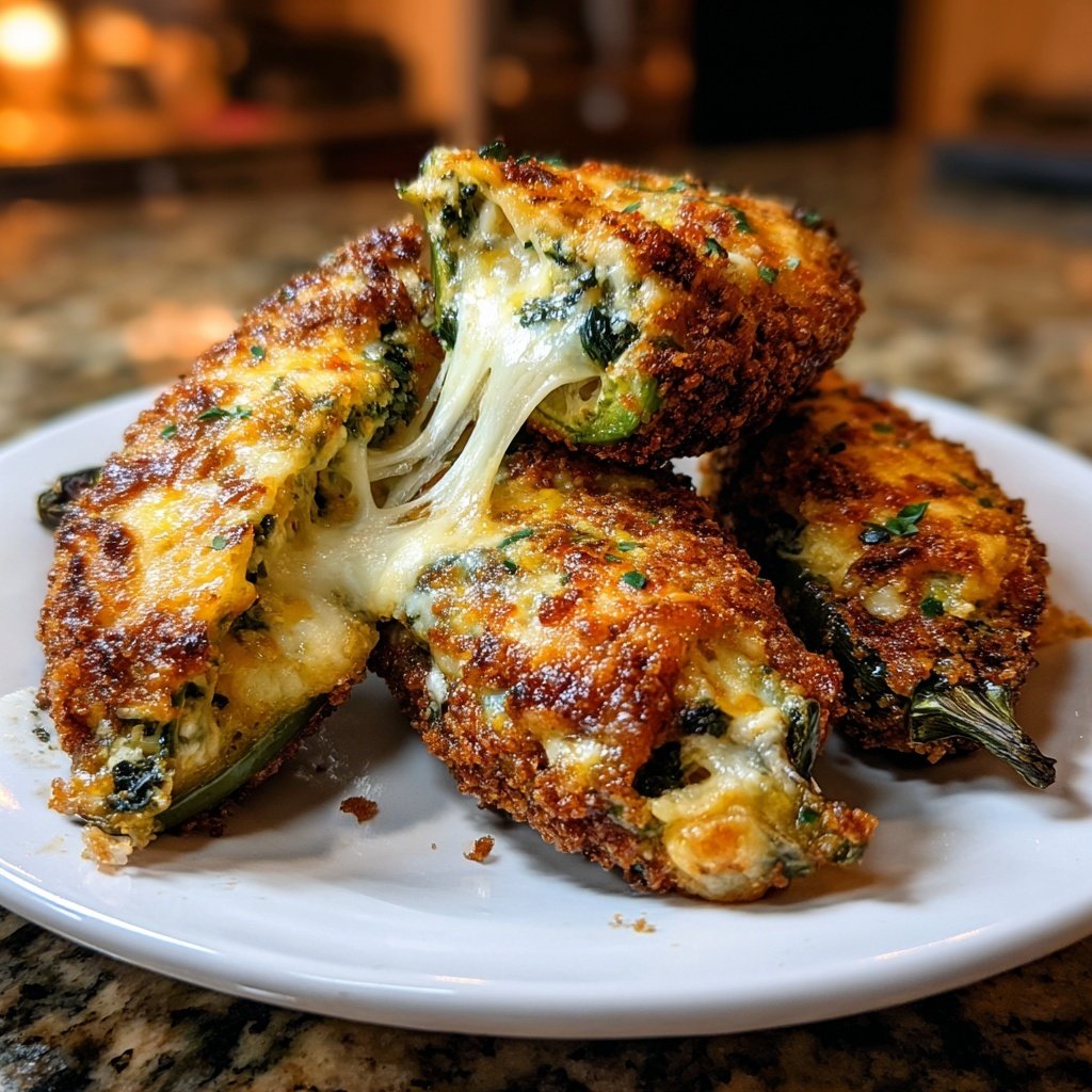 Jalapeno Poppers with Spinach Filling